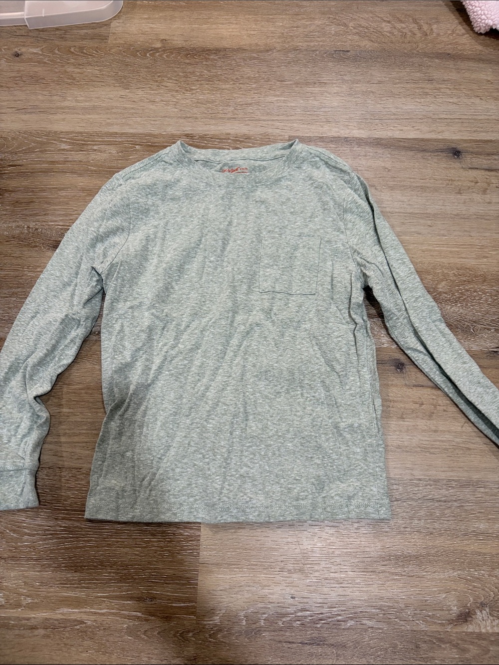 Kids Long-Sleeve Heather Green Pocket Shirt